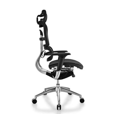 Verstelbare aluminiumbasis met hoge rug draaibare ergonomische stoel voor kantoormeubilair