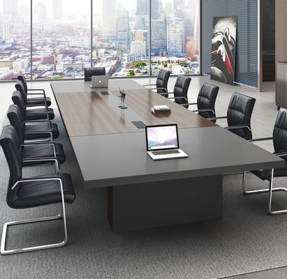 OEM ODM JA Zwart Moderne houten vergadertafel voor kantoormeubelen en onderhandelen