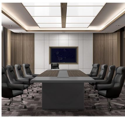 OEM ODM JA Zwart Moderne houten vergadertafel voor kantoormeubelen en onderhandelen