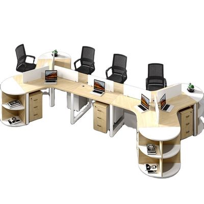 Eenvoudige en moderne kantorenmeubilair Hoek combinatie Personeel tafel voor 3/6 personen