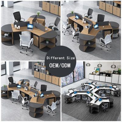 Werkruimtes Kantoormeubelen Houten bureau en stoel combinatie voor 3/6 personen