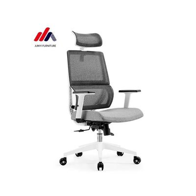 Grauwe kantorenstoel met aluminiumbasis De ultieme ergonomische zitoplossing