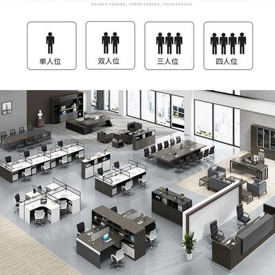 Kantoormeubilair Computer Desk Werkstation met aangepaste kleuren Personeel Open bureau