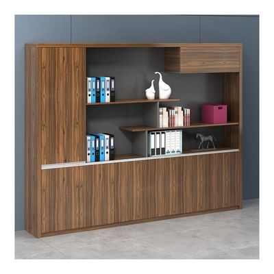 MFC Hout President Office Achtergrond Boekenkast Displayplank voor luxe meubels