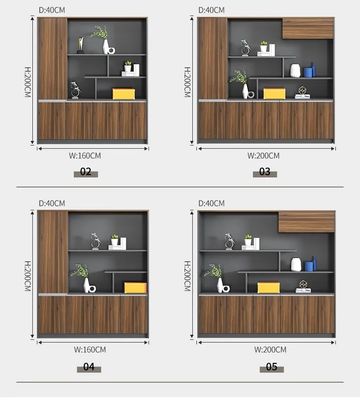 MFC Hout President Office Achtergrond Boekenkast Displayplank voor luxe meubels